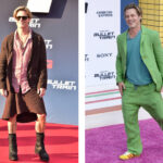 Коричневая юбка и ярко-зеленый костюм: Брэд Питт в последнее время удивляет образами, и вот почему.